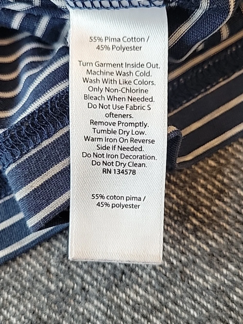 Jim Nantz Vineyard Vines Polo Shirt Men's XL Blue White Striped Performance Golf